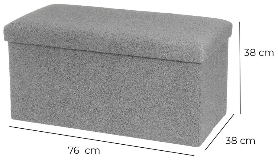 Сива табуретка от прежда с примки от букле Folding – Casa Selección