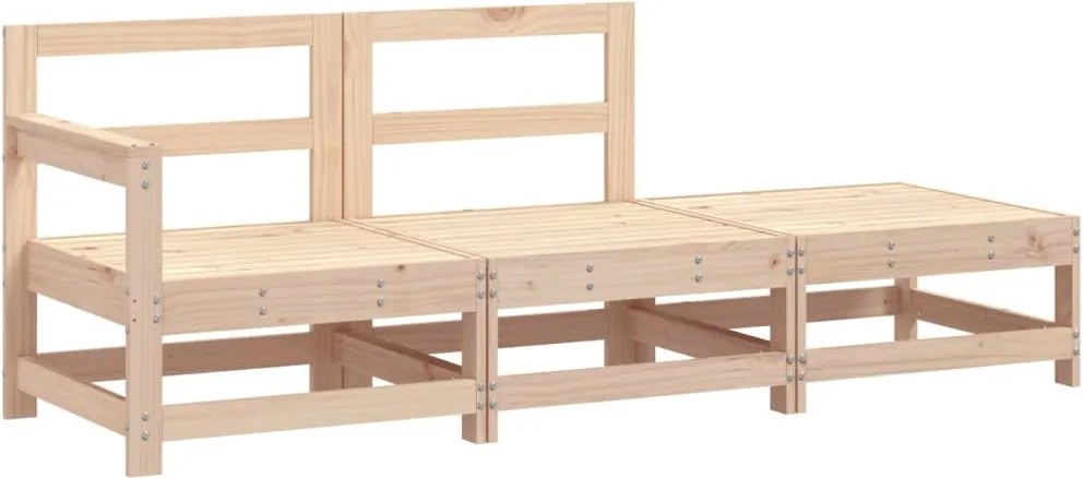 825520 vidaXL Градински лаундж комплект, 3 части, борово дърво масив