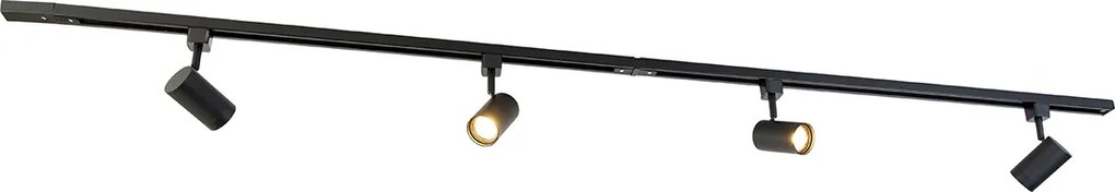 Интелигентна 1-фазова релсова система с 4 WiFi GU10 прожектора черна - Jeana