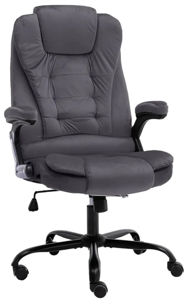 20569 vidaXL Офис стол, тъмносив, кадифе