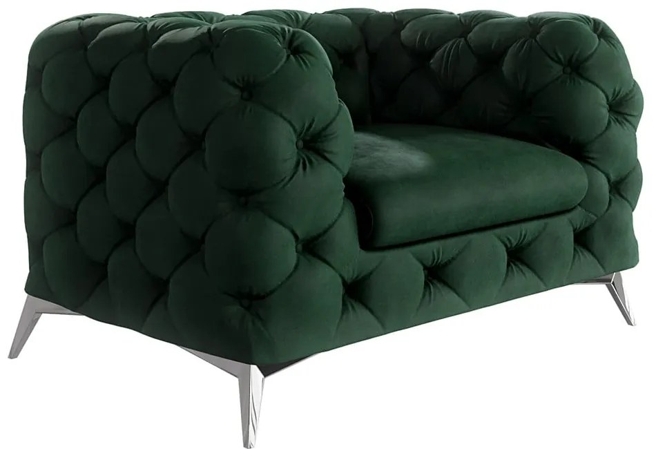 Тъмнозелено кадифено кресло Chelsea – Ropez