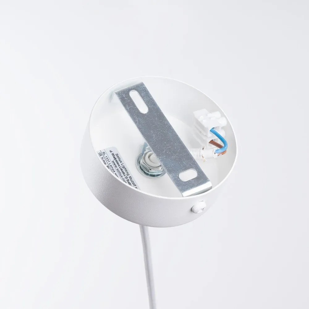 Бяло висящо осветително тяло със стъклен абажур Belinda – Sollux