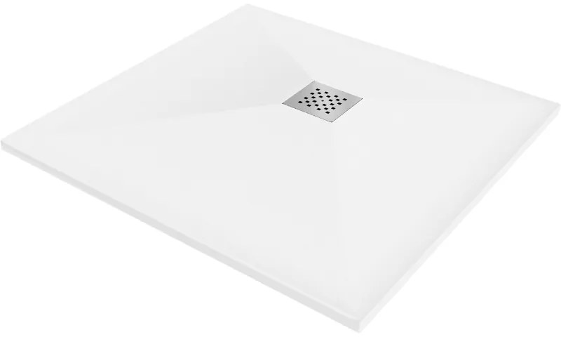 Mexen Stone+ композитна квадратна душа 80 x 80 см, бяла - 44108080