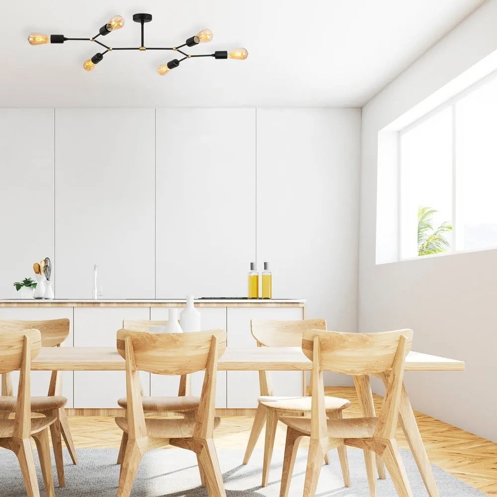 Черно осветително тяло за таван 48x95 cm Sparrow – Opviq lights