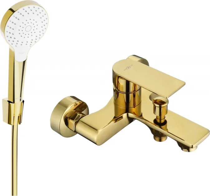 Mexen Royo R05 батерия за вана с душ комплект, златна - 7223R05-50