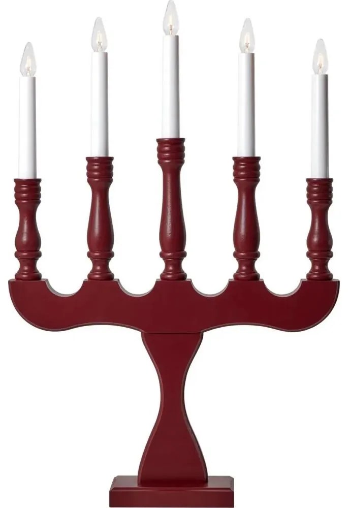 Markslöjd 706373 - Коледен свещник SVANEHOLM 5xE10/3W/230V бор/червен