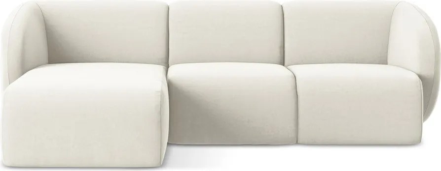 Бежов кадифен ъглов диван (ляв ъгъл) Lani – Makamii