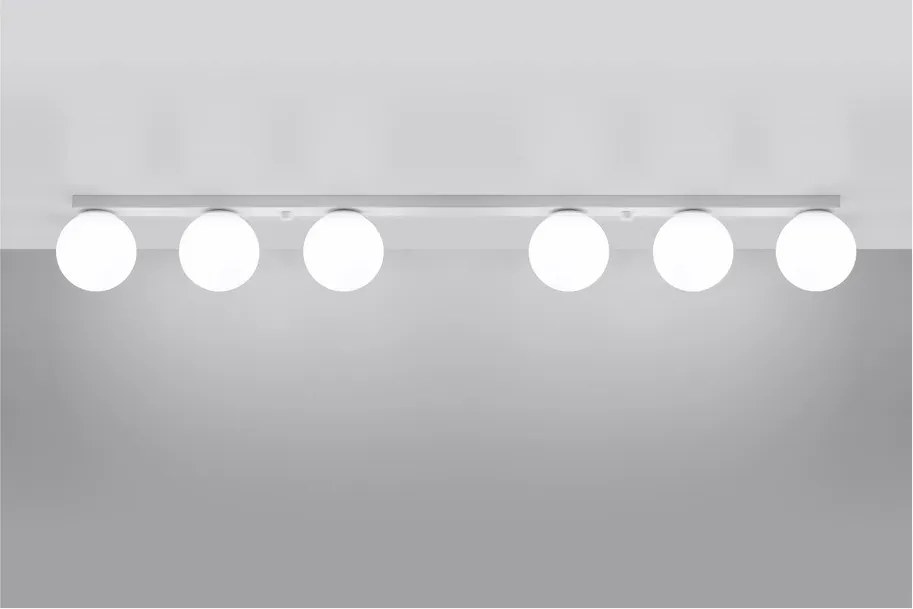 Бяло осветително тяло за таван със стъклен абажур ø 12 cm Umerta – Sollux