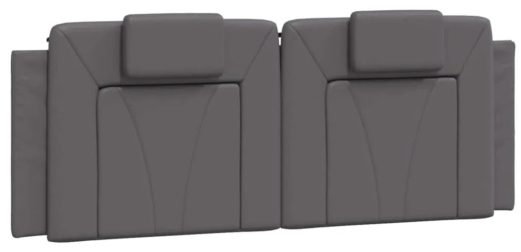 374793 vidaXL Мека табла за легло Viana, сива, 140 см, изкуствена кожа