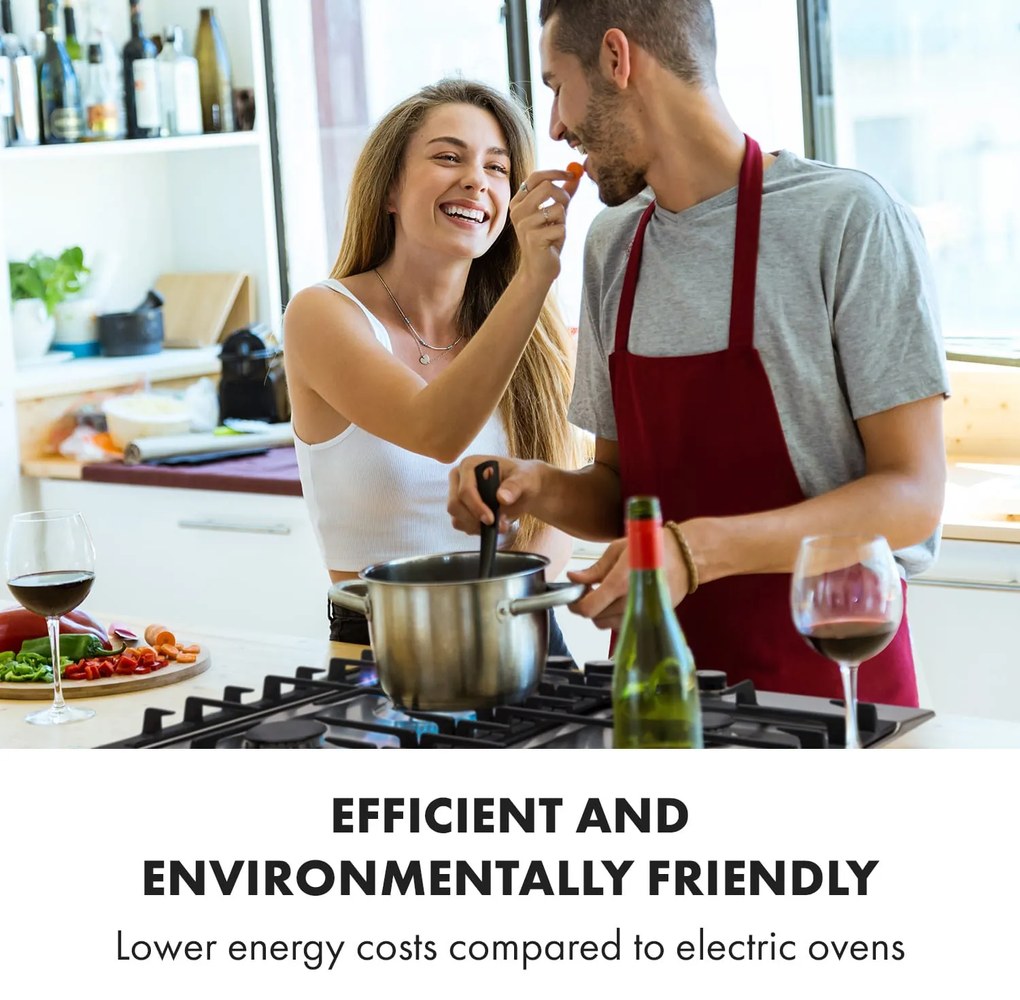 Klarstein Ignito 4 Zonen, газов котлон, 4 Sabaf горелки, неръждаема стомана, сребрист