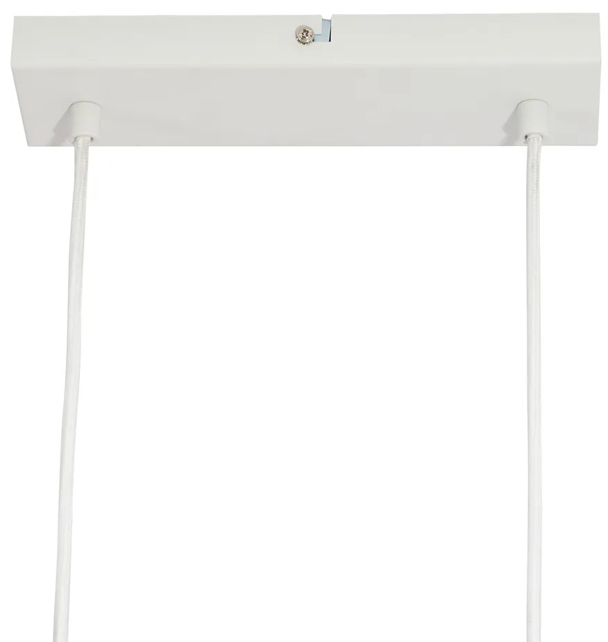 Модерен висящ лампион с дървен принт с бяло 6-лампи - Jeana Straight