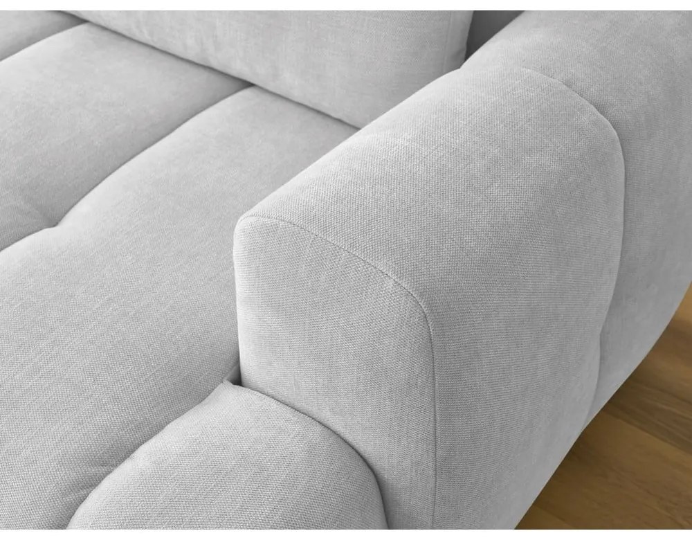 Светлосив сгъваем/с място за съхранение ъглов диван (ляв ъгъл) Fuji – Bobochic Paris