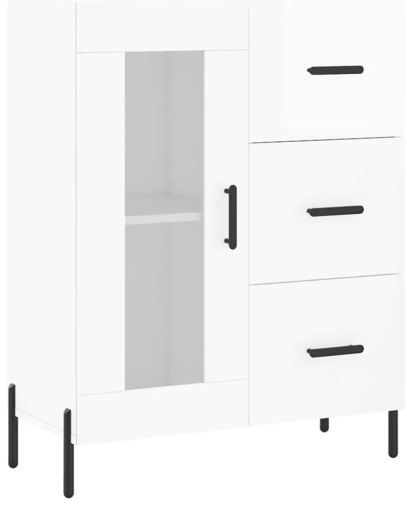 828054 vidaXL Сайдборд, бял гланц, 69,5x34x90 см, инженерно дърво