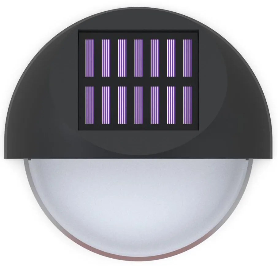 Aigostar - LED соларен стенен фенер 1W 1,2V черен 2700K IP44