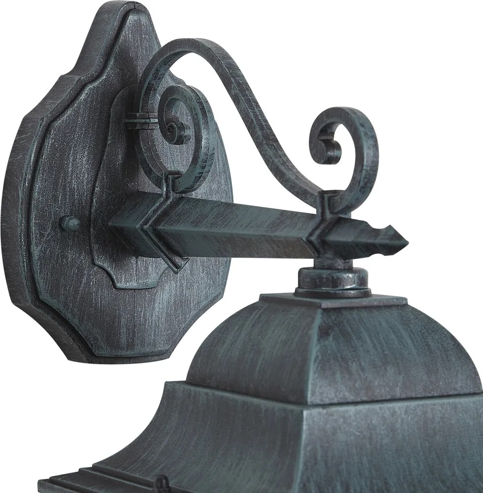 Винтидж външен стенен фенер черен с антично зелено IP44 - Antigua Down