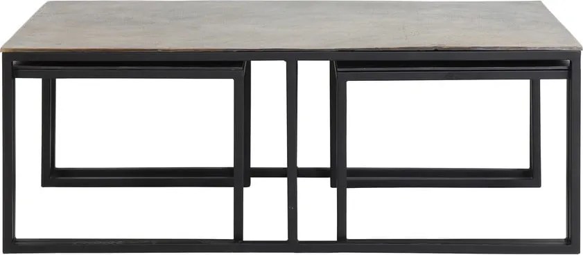 Метални масички за кафе в комплект от 3 бр. в черен и бронзов цвят 50x120 cm Kumalu – Light &amp; Living