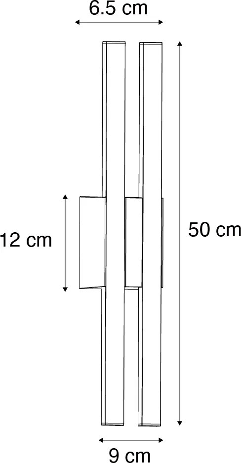 Модерна външна стенна лампа черна с LED 2-светлина IP54 - Jamal