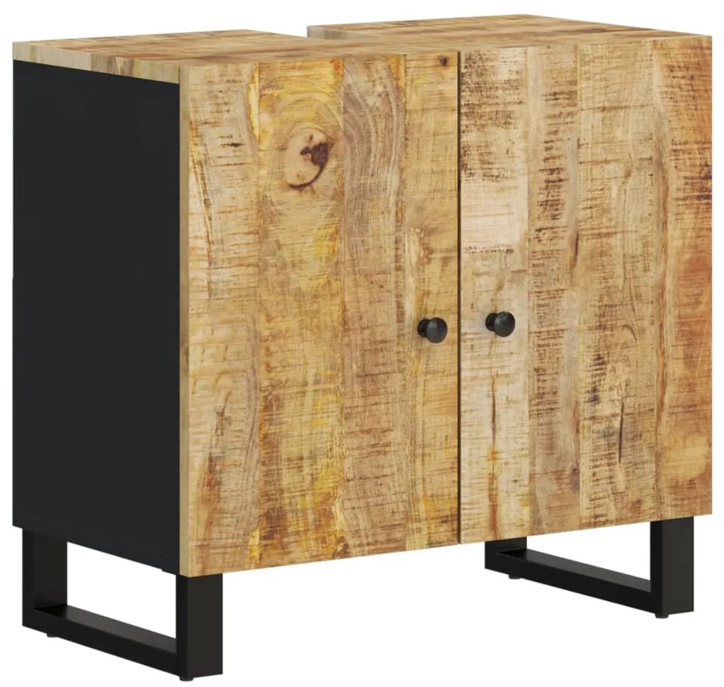 351986 vidaXL Шкаф за мивка, 62x33x58 см, масивно мангово и инженерно дърво