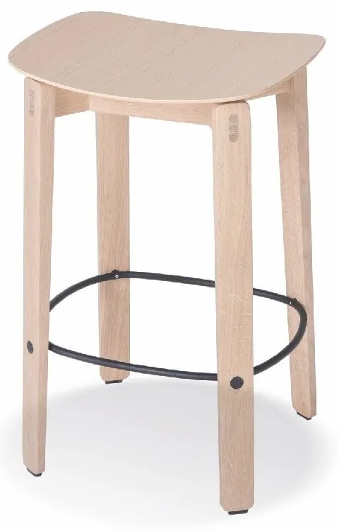 Бар стол от масивен дъб в естествен цвят (височина на седалката 65 cm) Nora – Gazzda
