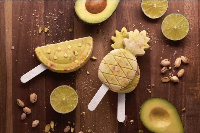 Комплект от 4 форми за сладолед на клечка Lekue 1010239, 340 мл, -20°C / +100°C, Платинен силикон, Многоцветен