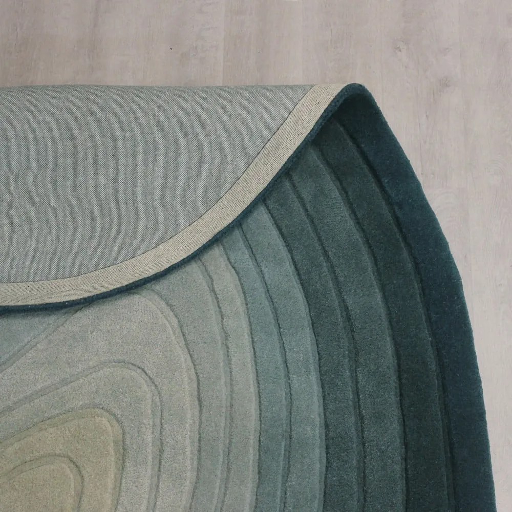 Син вълнен килим 200x290 cm Puddle Ombre Wool – Flair Rugs