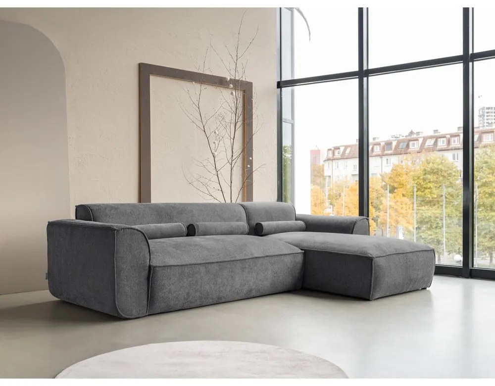 Сив ъглов диван (десен ъгъл) Flex Felix – Miuform