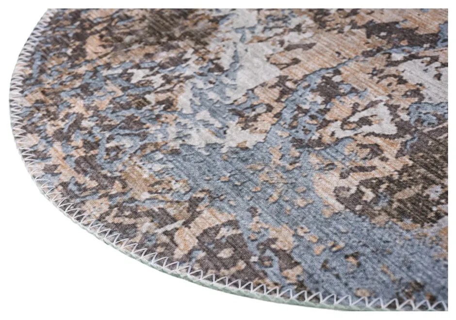 Светлосин/светлокафяв кръгъл килим подходящ за пране ø 80 cm Sandstorm – Vitaus