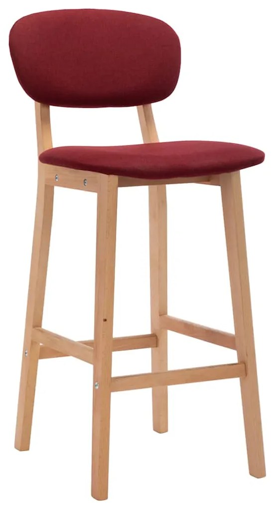 289375 vidaXL Бар табуретки, 2 бр, виненочервени, текстил