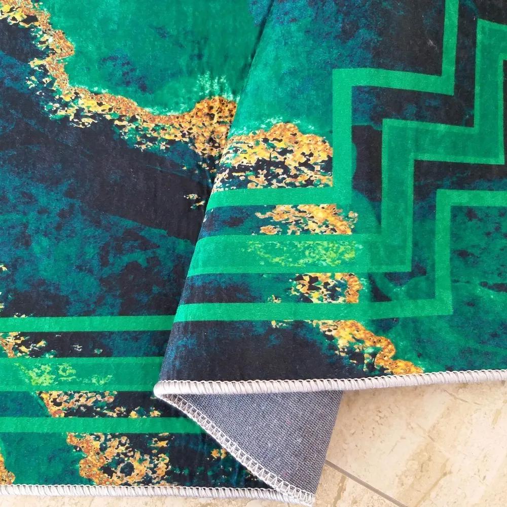 Зелен противоплъзгащ килим с шарка Ширина: 120 см | Дължина: 180 см