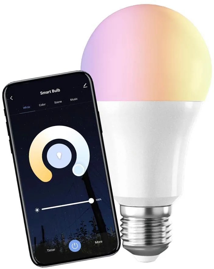 COMMEL Лампа LED 9W RGBW E27 A60 820lm 220° димируема 25000h управление чрез iOS/Android приложение  IoT - C305-701