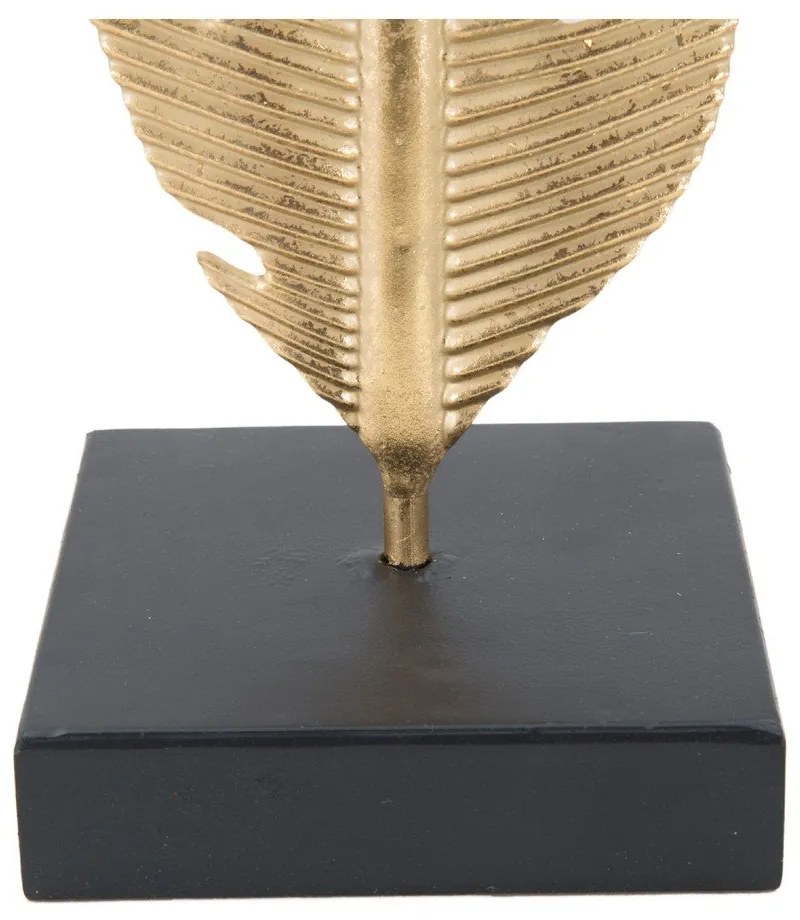 Декоративен свещник в златист цвят Feather, височина 34 cm Glam - Mauro Ferretti