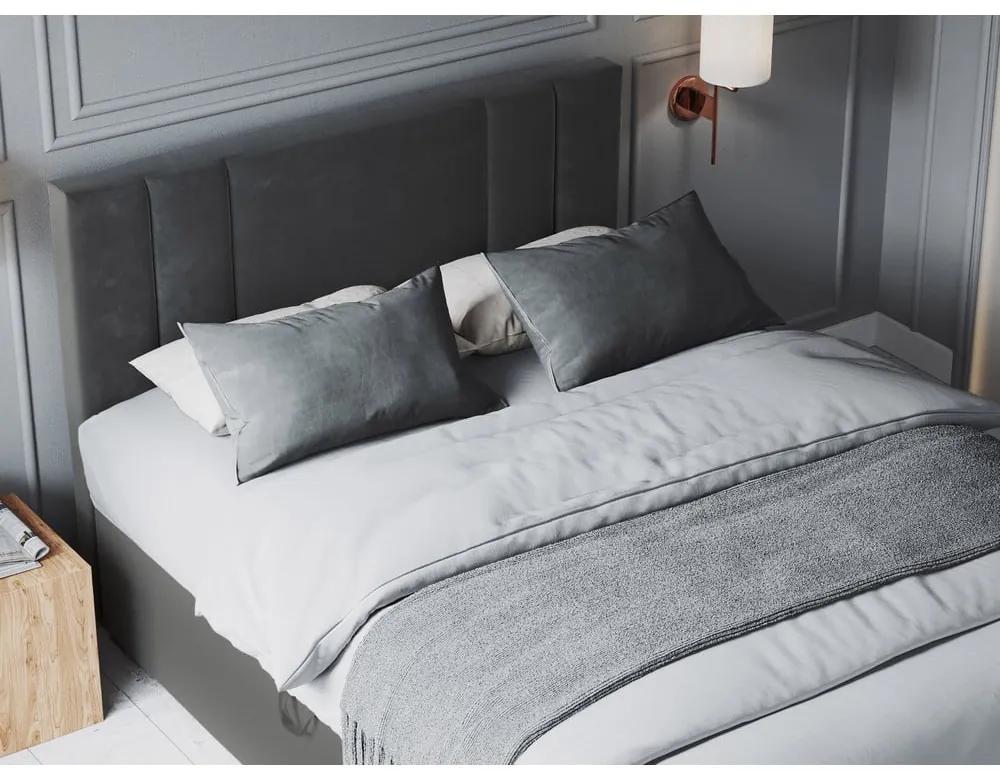 Тъмно сиво кадифено двойно легло , 160 x 200 cm Afra - Mazzini Beds