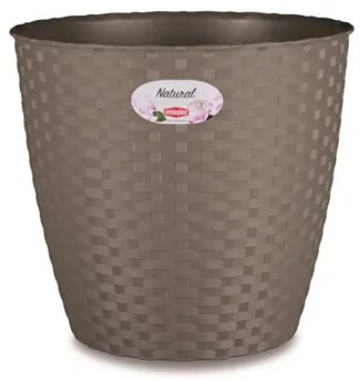 Stefanplast - Кръгла кашпа Natural Line 19 см - гълъбово сиво