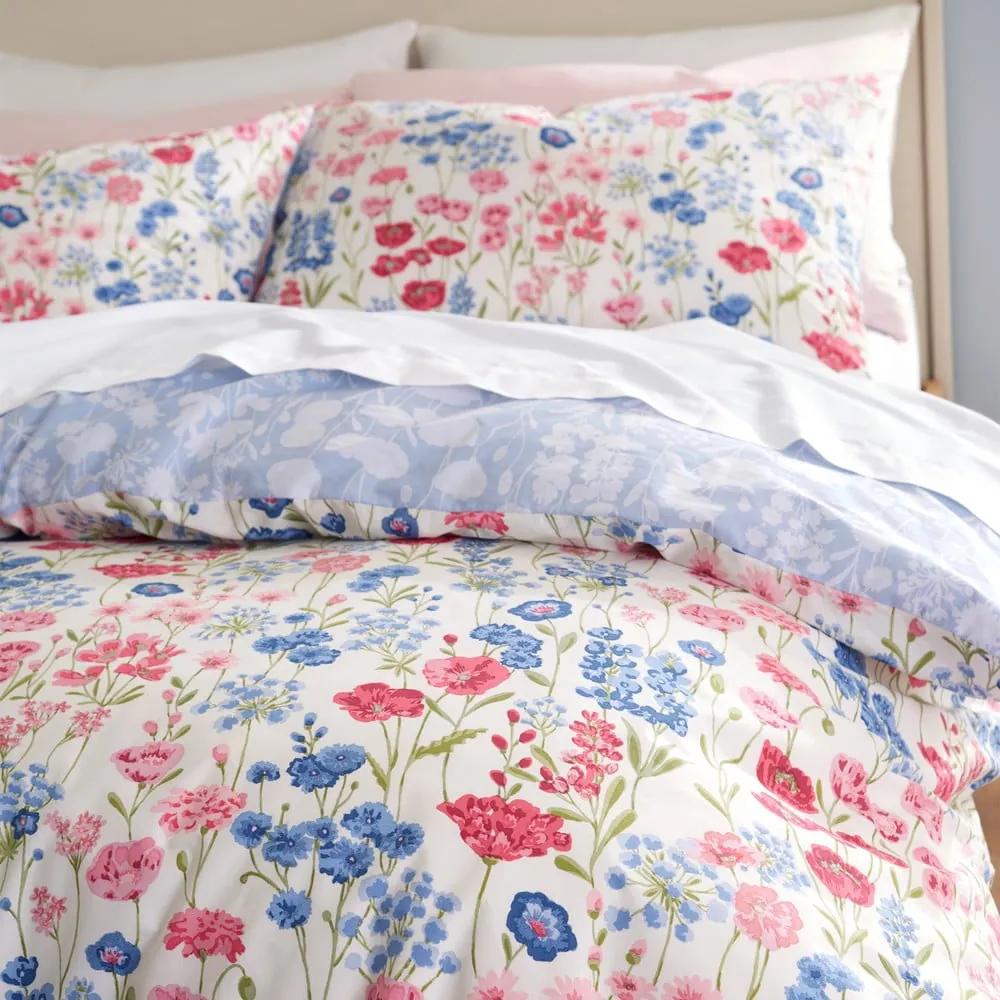 Розово и синьо памучно спално бельо за двойно легло 200x200 cm Olivia - Bianca