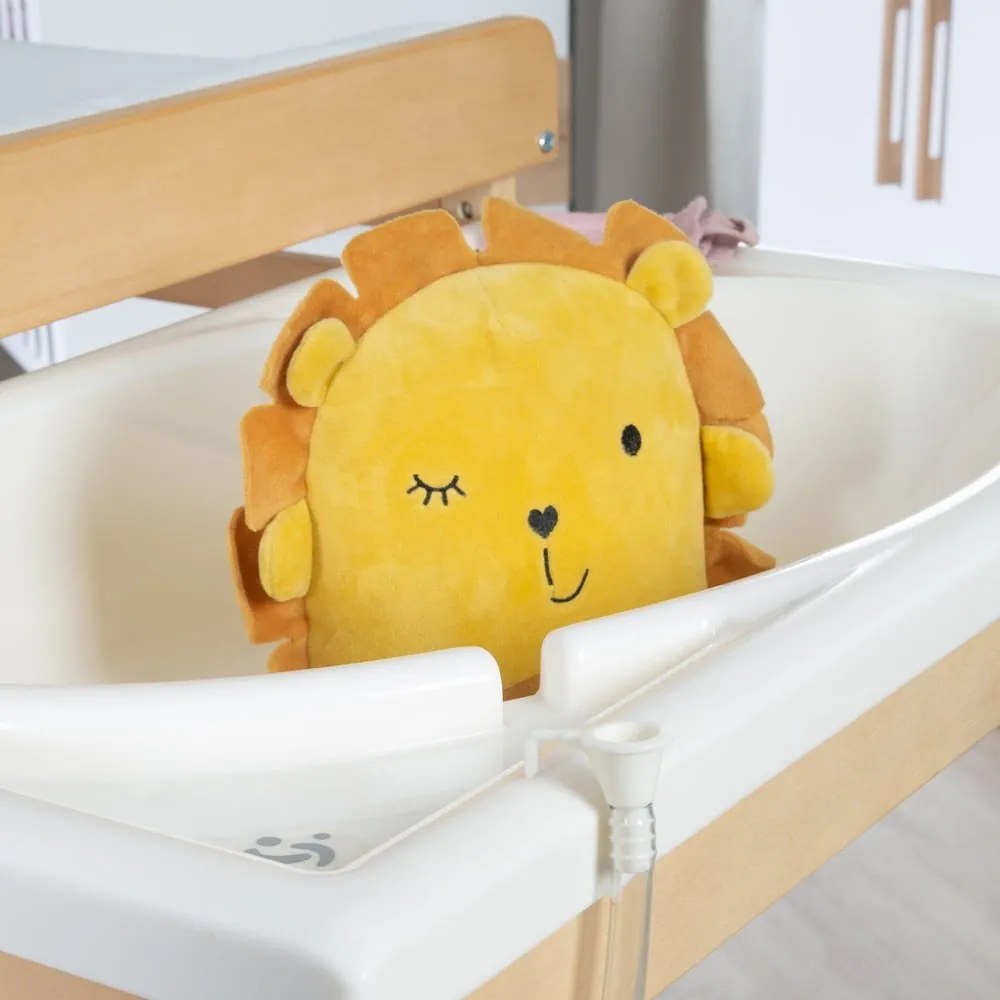 Маса за повиване от декор от бреза в бял и естествен цвят Baby Pool – Roba