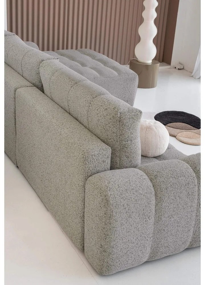 Светлокафяв разтегателен модулен ъглов диван с място за съхранение (десен ъгъл) Lulu – Miuform