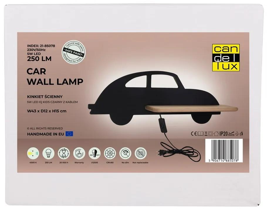 Черно детско осветително тяло Car - Candellux Lighting