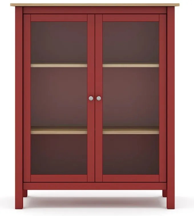 Червен/естествен шкаф от борова дървесина 90x110 cm Misti - Marckeric