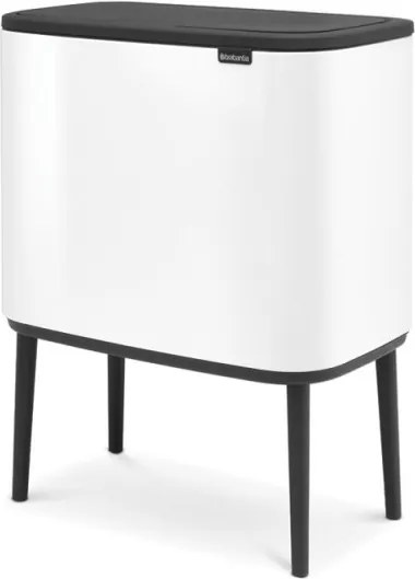 Кош за боклук Brabantia Bo Touch 651118, 3x11 л, Плавно и безшумно отваряне, Голям отвор, Тъмносив