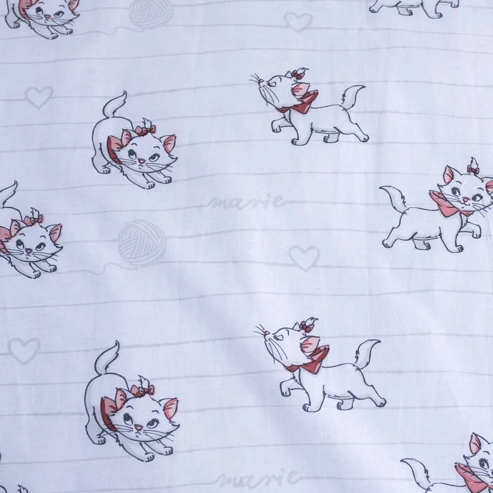 Бяло памучно детско спално бельо за детско креватче 100x135 cm Marie Cat "Bow" – Jerry Fabrics