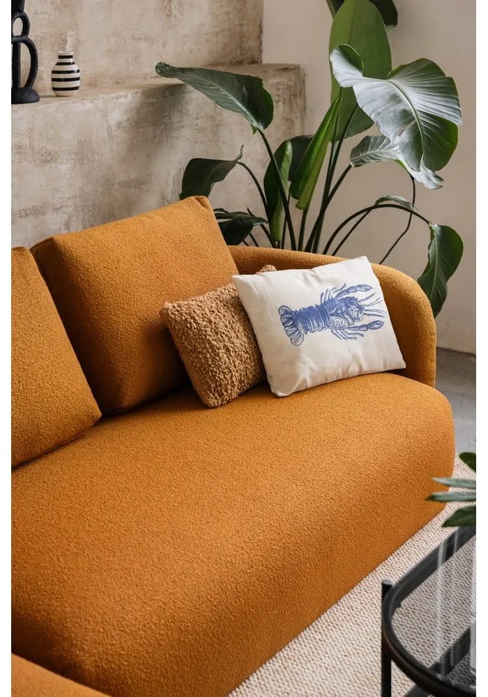 Сиво-кафяв ъглов диван от плат букле (десен ъгъл) Imola – Bonami Selection