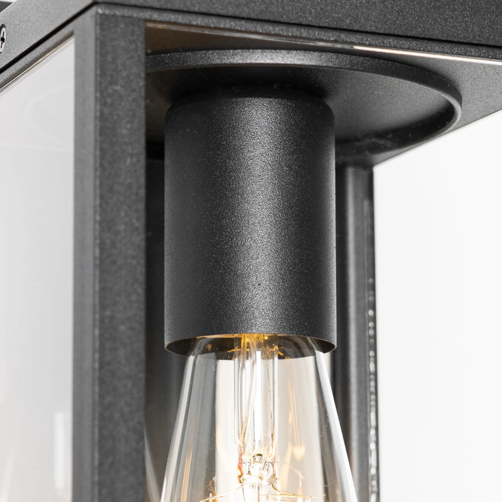 Интелигентна външна стенна лампа черна IP44 с Wi-Fi ST64 - Charlois