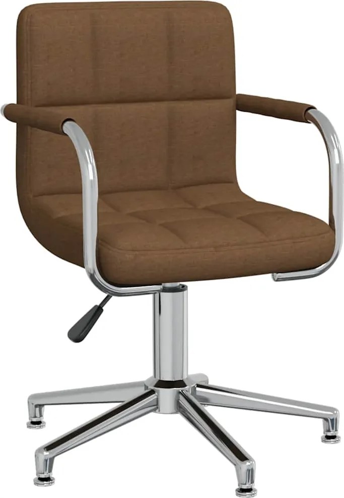 334732 vidaXL Въртящ се офис стол, кафяв, текстил