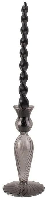 Свещник от сиво стъкло, височина 17 cm Swirl - PT LIVING