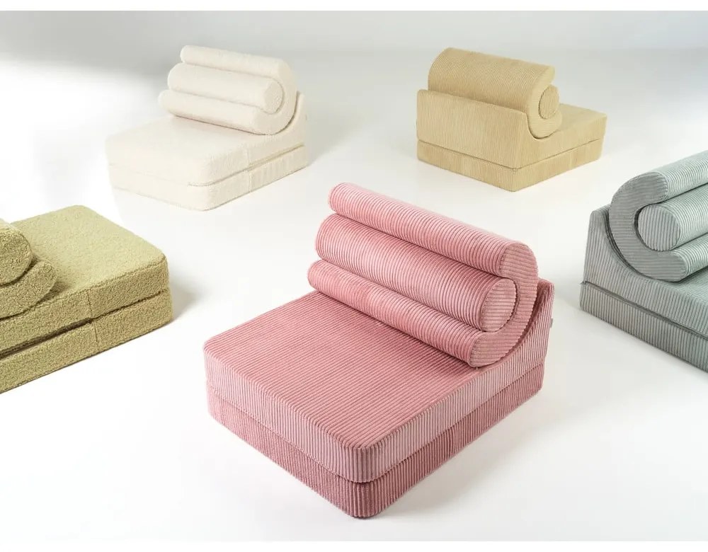 Розов детски стол от рипсено кадифе Flipster – Wigiwama