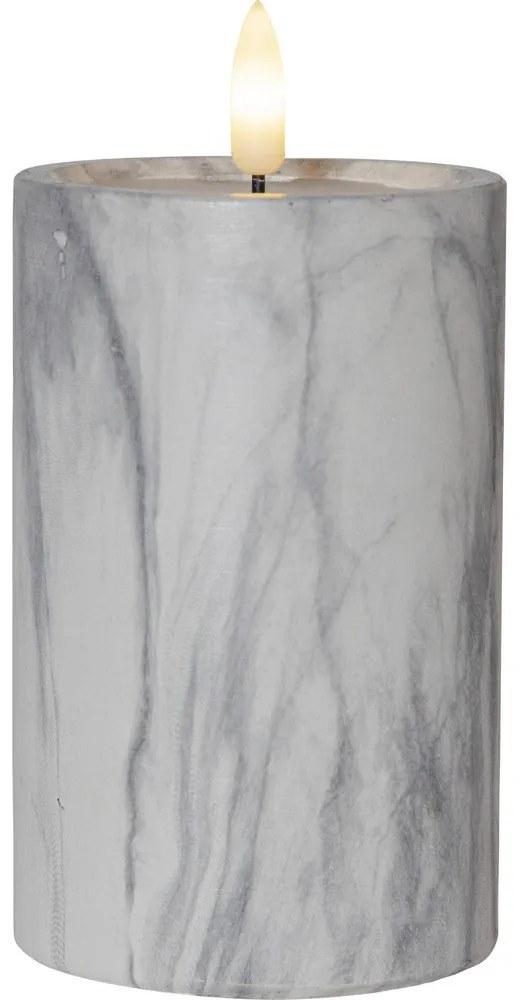 LED свещ от сив и бял бетон, височина 15 см Flamme Marble - Star Trading