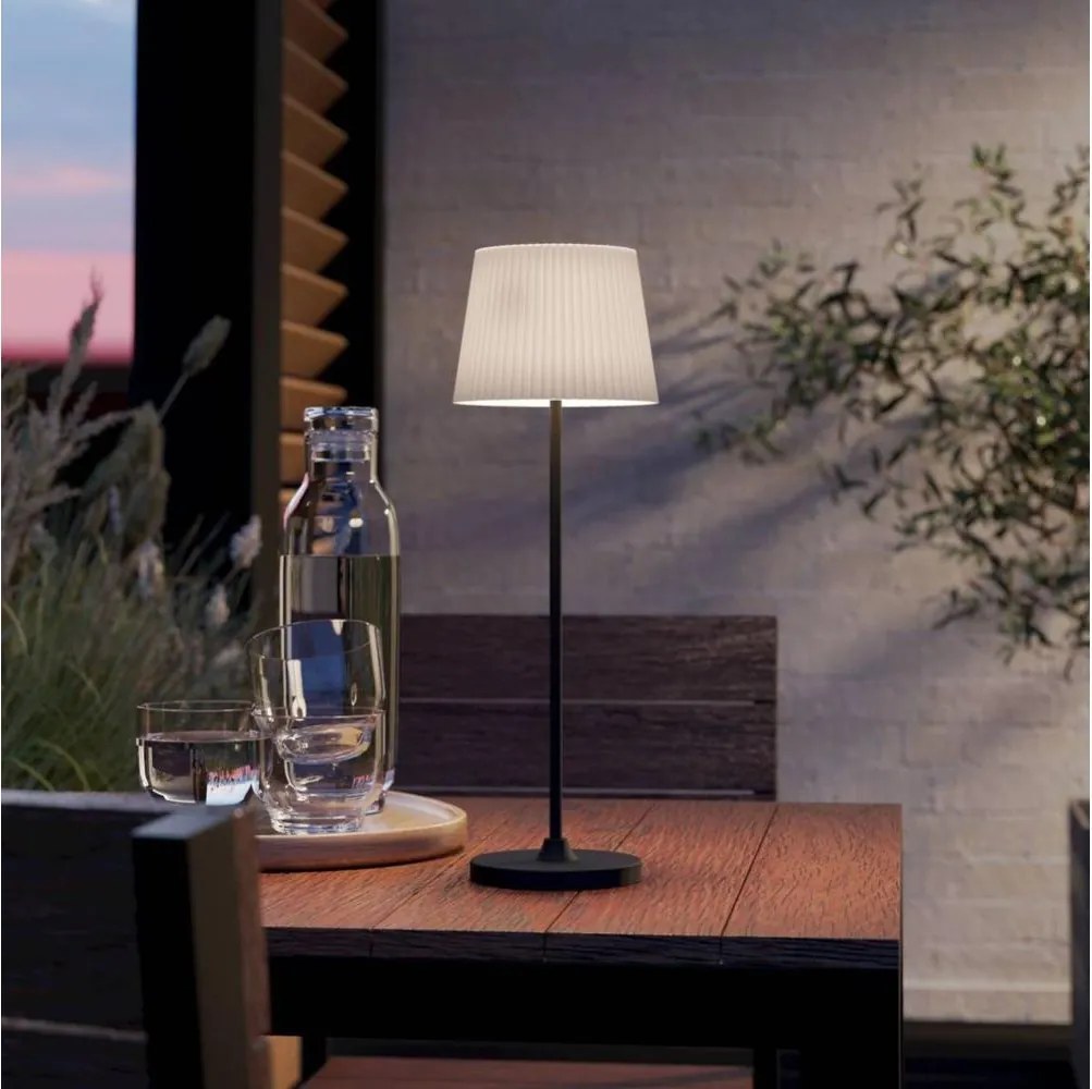 Eglo 75934 - LED настолна лампа LEONERO, зареждаема, с димер LED/3,8W/5V 2000mAh черна/кремава