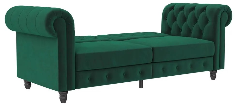 Тъмнозелен кадифен разтегателен диван 236 cm Felix – Støraa