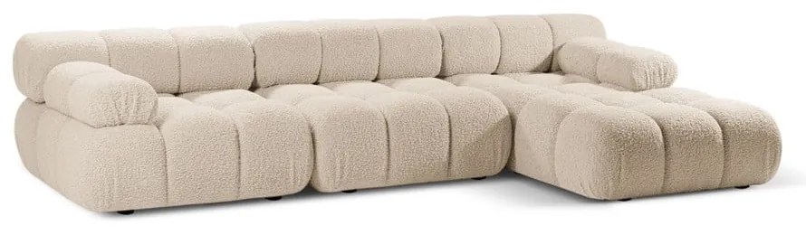 Бежов модулен ъглов диван от букле (десен ъгъл) Bellis – Micadoni Home