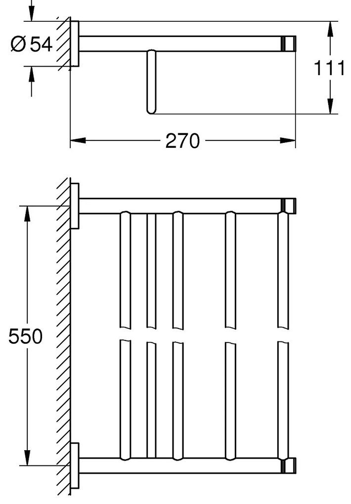 Towel rack - Рафт Grohe New Essentials-сребърен гланц